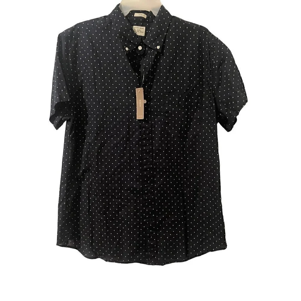 Team for J. Crew Short Sleeve Slim Fit 100% Cotton Size Large NWT